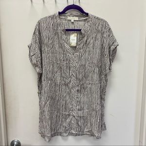 Weekend by Suzanne Betro Casual Abstract Notch Neck Tunic Women’s Size XL